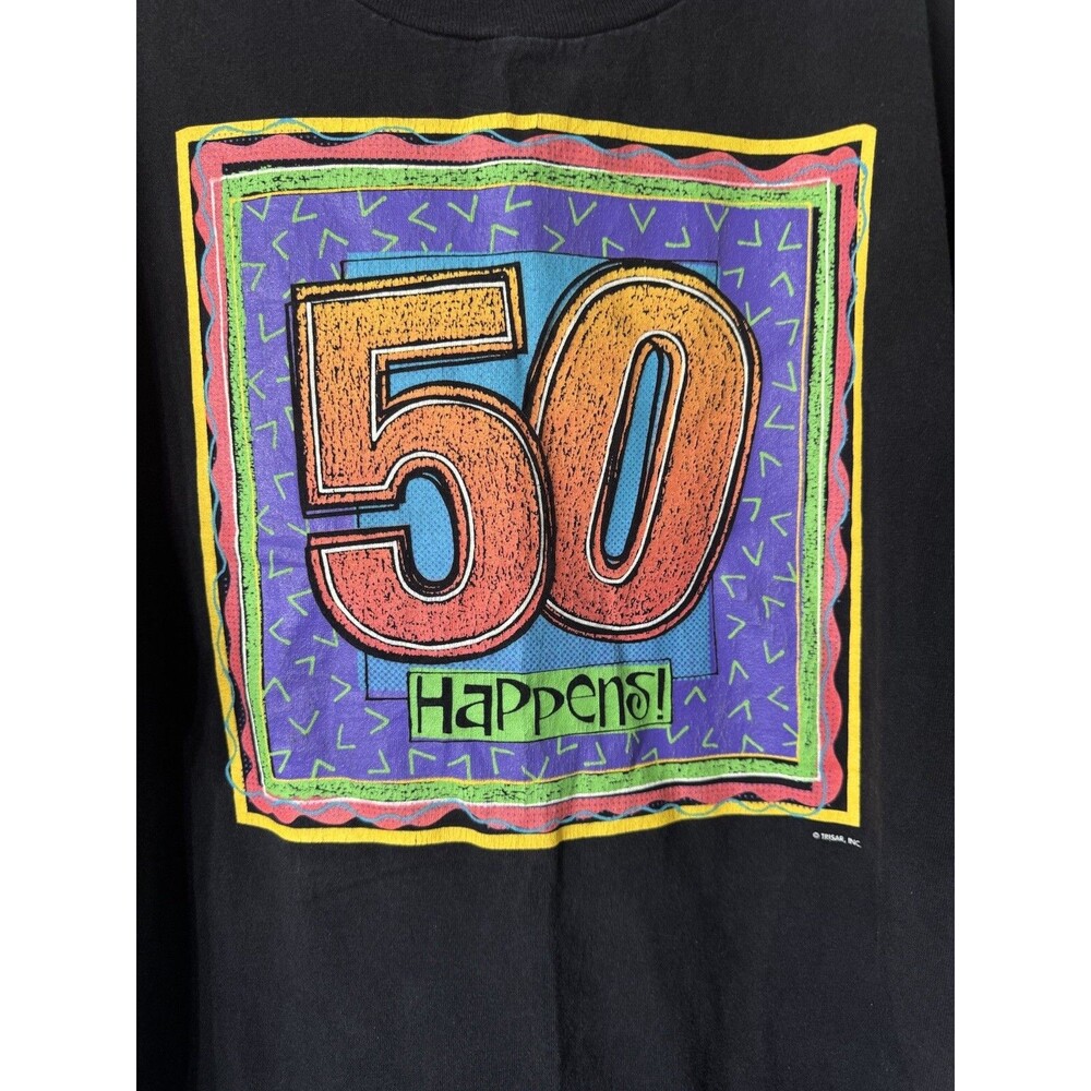 Vintage Trisar Inc. 1992 T-Shirt 50 Happens! Made in USA Single Stitch Size XL